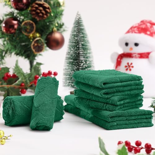 Homaxy 12 Pack Super Soft Absorbent Dish Towels, Dark Green - Image 3