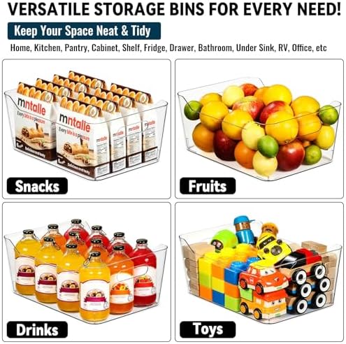 12 PACK Multi-Use Clear Plastic Storage Bins - Image 7