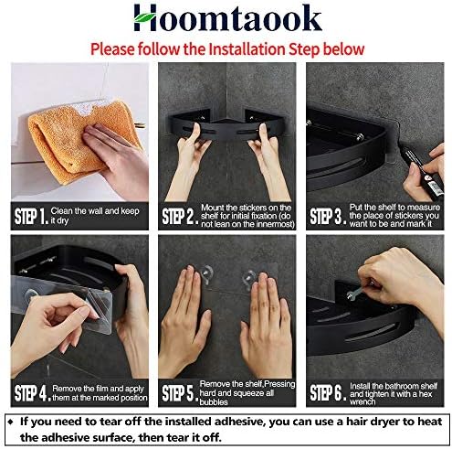 Adhesive Corner Shelf Bathroom Shower Caddy Organizer - Image 4