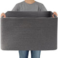 JMvicyroam 96L Large Woven Cotton Rope Blanket Basket by JMvicyroam