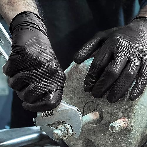 TitanFlex Heavy Duty Black Industrial Nitrile Gloves - Image 6