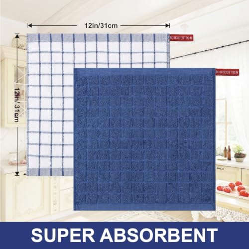 Homaxy Premium Cotton Kitchen Dish Cloths 12"x 12", 12 Pack - Image 2