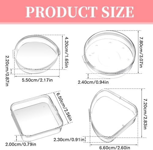 4 PCS Toner Pad Travel Case Round Makeup Puff Protective Container Clear Makeup - Image 2