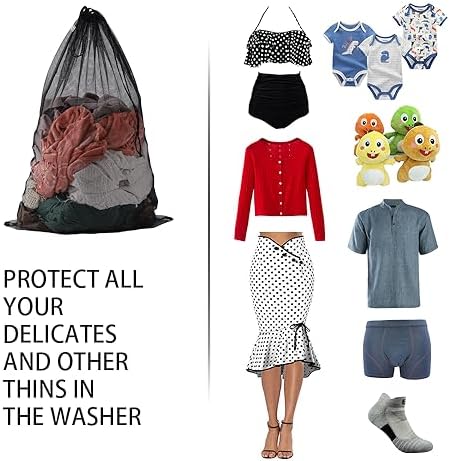 Large Mesh Laundry Bag for Travel, Drawstring Bag for Camp - Image 3