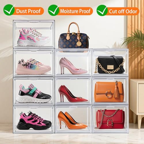 12 Pack Acrylic Shoe Boxes for Flat, Loafer & Small Space, Fits Size 12.5 - Image 4
