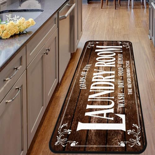 Laundry Room Long Mat Area Rug Non-Slip Floor Mat Waterproof Farmhouse Carpet - Image 4