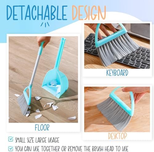 Roshtia 2 Pcs Mini Broom and Dustpan Set - Image 4