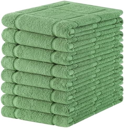 Homaxy 100% Cotton Kitchen Towels 18"x28", 8 Pack Dish Towels, Grass Green by Homaxy