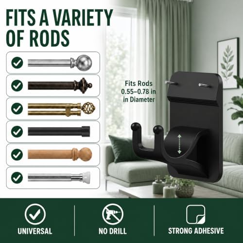 No Drill Curtain Rod Brackets - Image 2