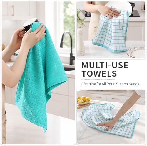 Kitinjoy Premium Kitchen Towels, Large 100% Cotton Terry 390 GSM Kitchen Hand - Image 6