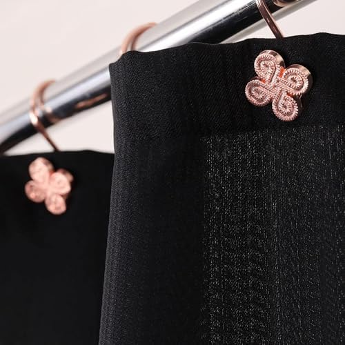 Rose Gold Shower Curtain Hooks: Rust Proof Metal Curtain Rings - Image 4