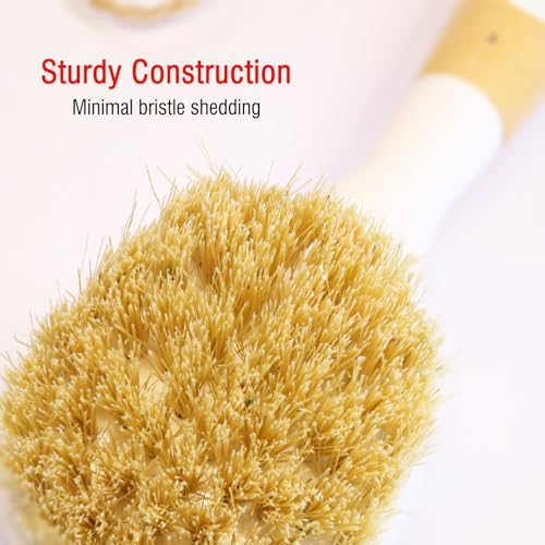 Wooden Dish Brush, Natural Soft Bristle Kitchen Dish Scrubber - Image 2