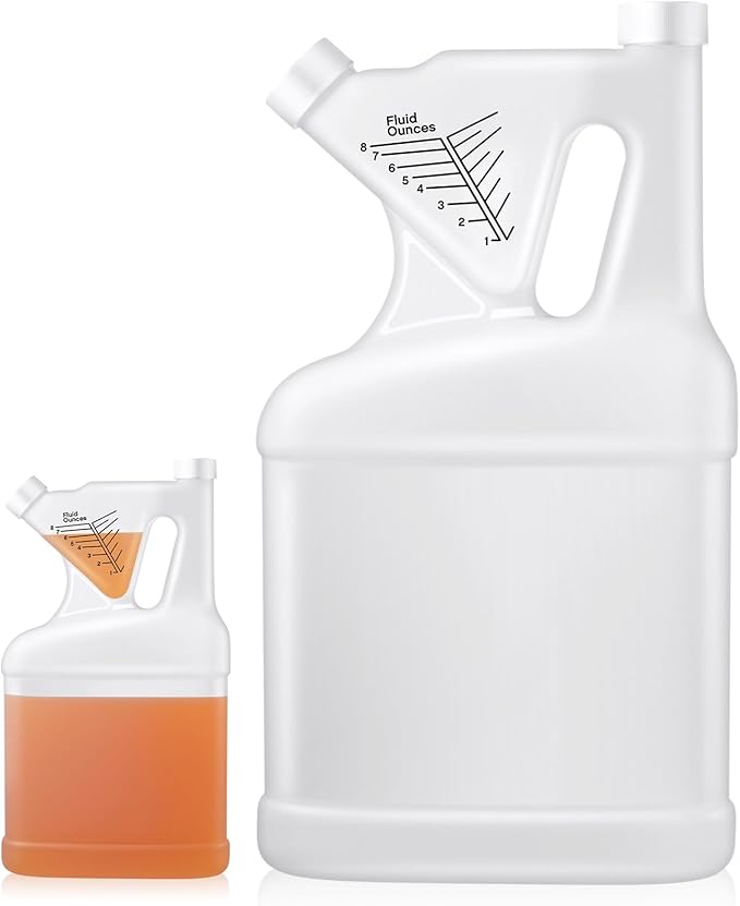1 Pcs 128oz Measure Container and Pour Measuring Containers HDPE Plastic Measuring Bottle, 8oz Measure Capacity