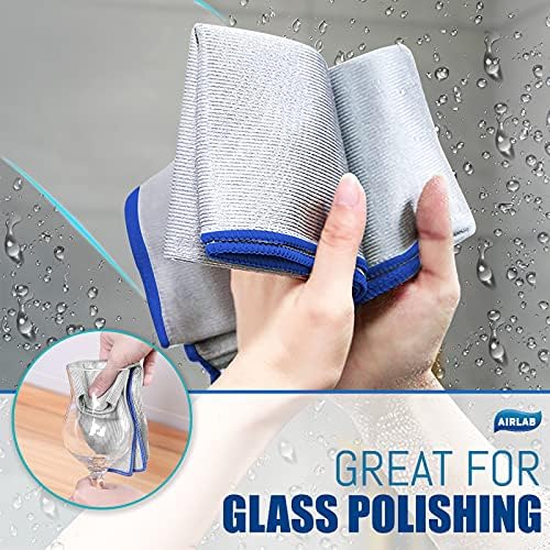 Glass Polishing Streak Free Miracle Cleaning Cloth, Sliver-Orange Blue - Image 5