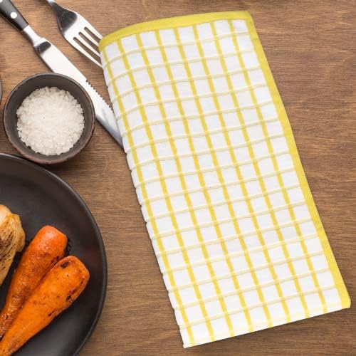 Urban Villa Kitchen Towels Cotton Dish Towels 20”x30” Yellow Wht - Image 5