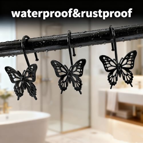 12PCS Decorative Shower Curtain Hooks, Metal Shower Curtain Rings, Rustproof - Image 4