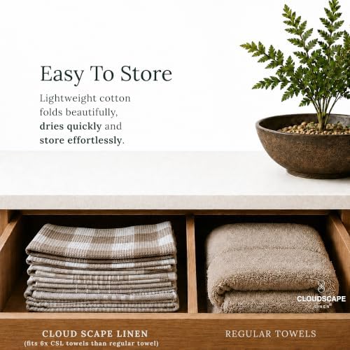 Cloud Scape Linen Premium Kitchen Towels Set of 6, Quick Dry - Image 7
