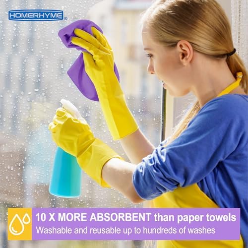 Microfiber Cleaning Cloth, 12 Pack Purple Cleaning Rags, Reusable Microfiber - Image 4
