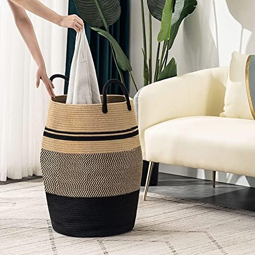 Large Laundry Basket Hamper Woven Blanket Basket Clothes Hamper - Image 5