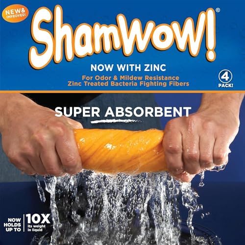 ShamWow Shammy Cloth 4-Pack, Super Absorbent Chamois Towel - Image 5