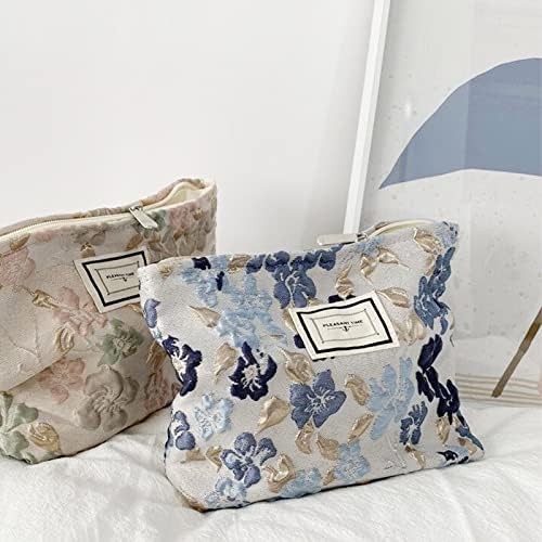 SxoSyo Flowers Makeup Bag for Women, Large Cosmetic Pouch for Purse - Image 5