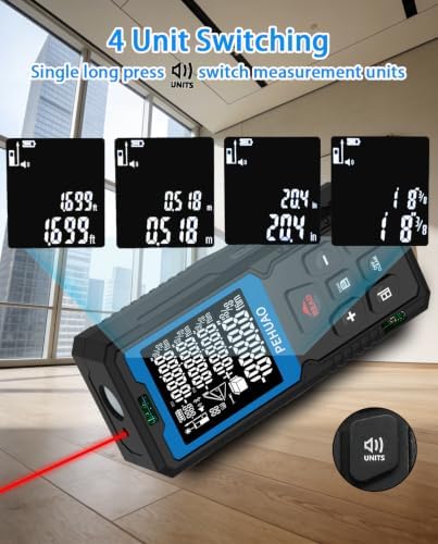 Laser Measuring Tool, 165Ft Digital Laser Measurement 6.5Ft Measuring Tape - Image 5