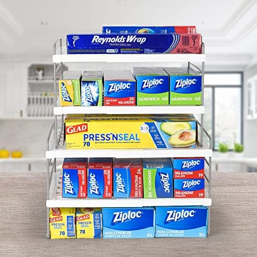 2 Pack Expandable Kitchen Wrap Organizer Rack, Height & Width Adjustable - Image 6
