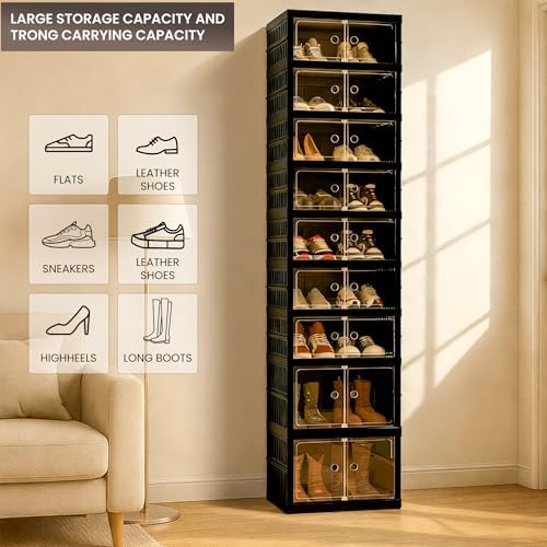 Foldable Shoe Organizer Storage Box, Portable Extra Large Folding Shoe Rack - Image 5