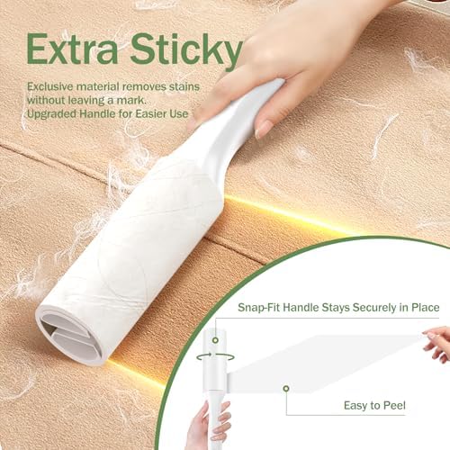 Mini Lint Roller 4 Pack for Pet Hair, 200 Sheets Total - Image 2