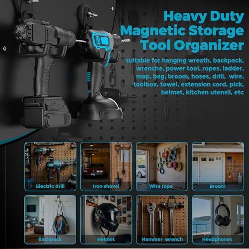 8Pcs Large Magnetic Hooks Heavy Duty, Strong Magnet Storage Hooks - Image 5