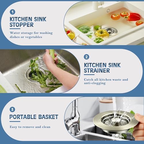 TGOSOMT Kitchen Sink Drain Strainer Stopper, Anti-Clog & Quick Drain - Image 6