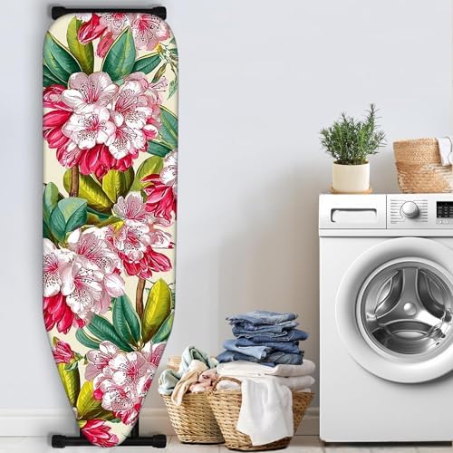 Nuxovilar Red White Floral Ironing Board Cover 15x54 Polyester - Image 3