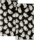 Halloween Ghost Hand Towels Pack of 2 White Spooky Ghost Black Face Towel by Granbey