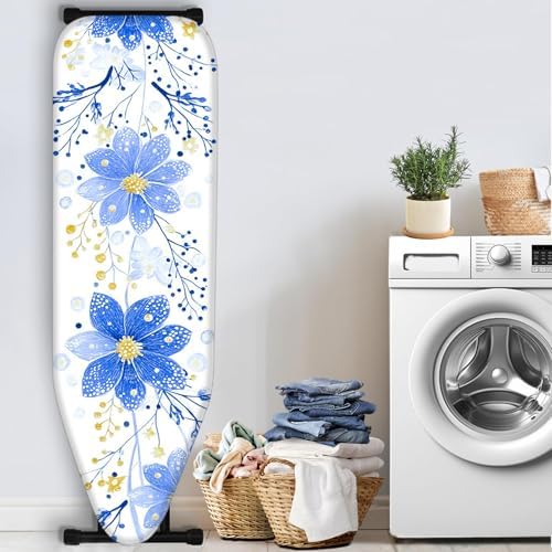 Nuxovilar Blue Flower Yellow Bud Ironing Board Cover 15x54 - Image 3