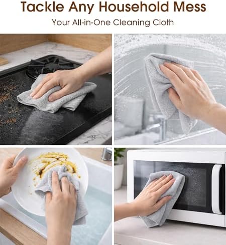 Microfiber Cleaning Cloth Roll, 100 Pack 12 x 12 Inch Tear Away Reusable Paper - Image 5