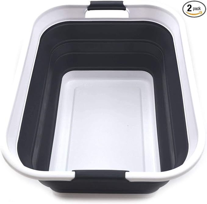 SAMMART 42L Collapsible Plastic Laundry Basket-Foldable Pop Up Storage by SAMMART