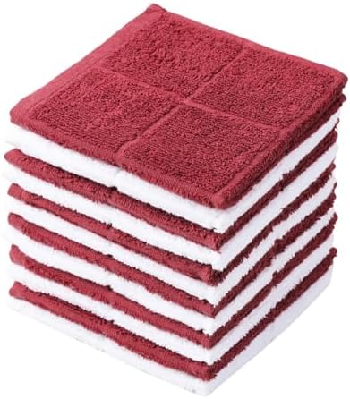 Glynniss Dish Rags for Washing Dishes, 100% Cotton red Kitchen WashCloths by Glynniss