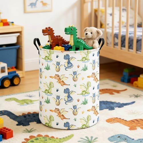 Round Laundry Basket Collapsible Storage Hamper Parent-child Dragon - Image 7