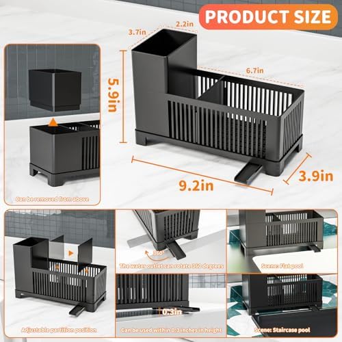 Sink Caddy & Kitchen Sink Organizer, Plastic Kitchen Countertop Organizer - Image 3
