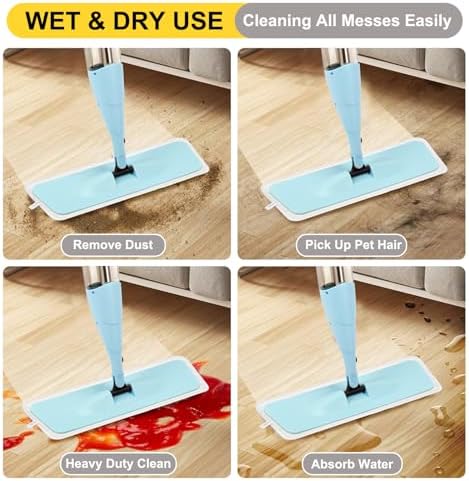 16.5 Inch Reusable Mop Pads Microfiber Spray Mop Replacement Heads - Image 6