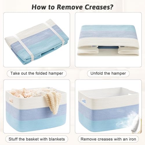 Artfeel Blanket Basket, Rectangle Woven Baskets - Image 7