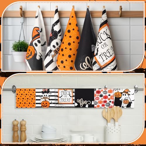 Mindsoft 36 Pcs Halloween Reusable Paper Towels Rolls Washable Bulk Halloween - Image 6