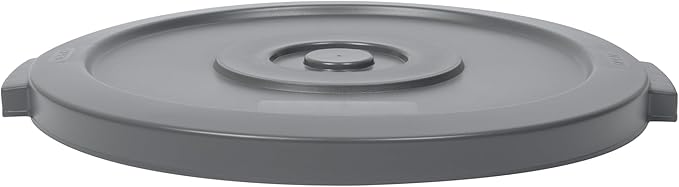 Restaurantware-LID ONLY: RW Clean Waste Container Lid, 1 Round Trash Can Cover - Waste Bin Sold Separately, For 20 Gallon Dustbin, Built-In Handle, Gray Plastic Garbage Can Cover, Heavy-Duty