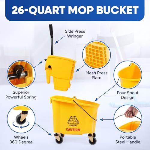 PLASTIC PRINCE Commercial Mop Bucket - Image 3