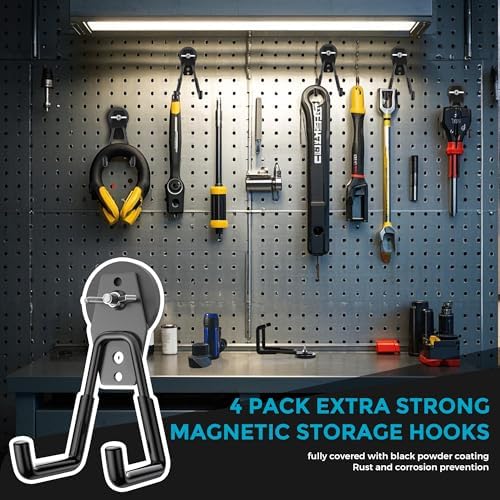 4 Pack Large Strong Magnetic Hooks Heavy Duty Garage Big Magnet Hooks Extra - Image 5
