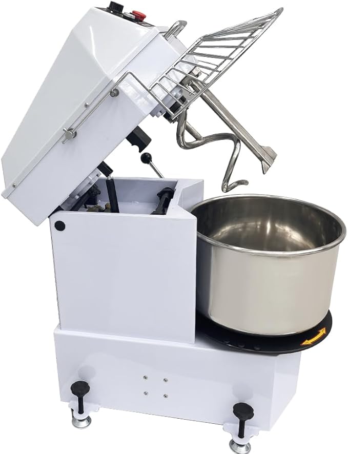 110V 1.5KW Dough Mixer 20L Food Mixer Machine Commercial Dual Rotating Dough Kneading Machine Stainless Steel Blade Electric Food Mixer with Detachable Stainless Steel Bucket