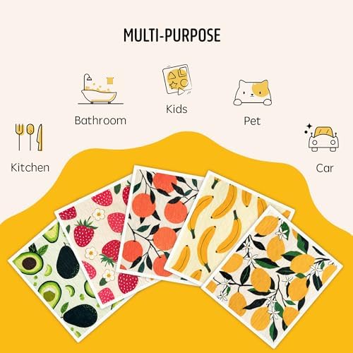 Swedish Dishcloths for Kitchen, Swedish Dish Cloths 5 Pack, Super Absorbent - Image 5