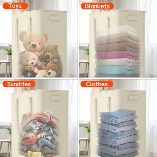 Slim Laundry Hamper with Wheels, 18 Gal Rolling Laundry Basket with lid and - Image 6