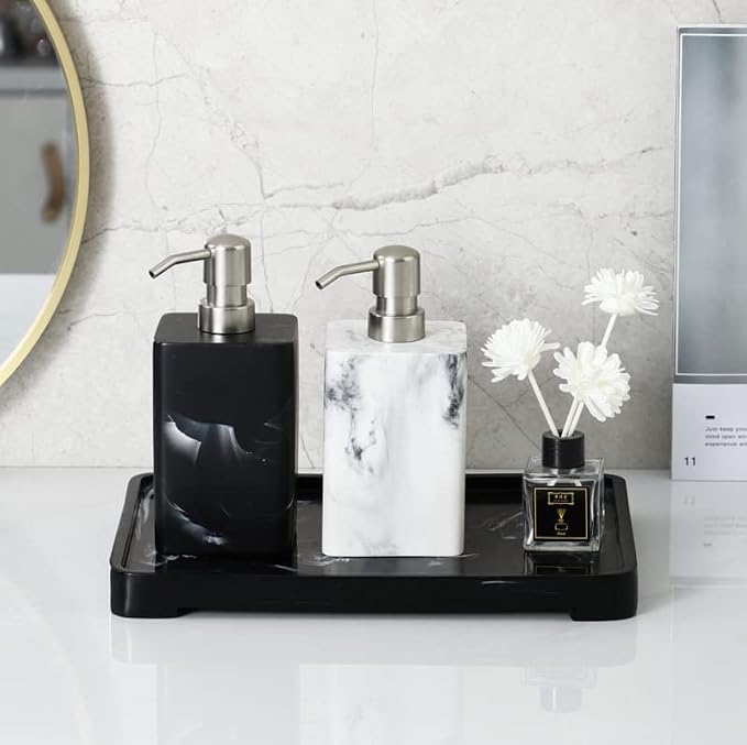 White Marble Style Hand Soap Dispenser, Refillable Liquid Decorative Soap - Image 2