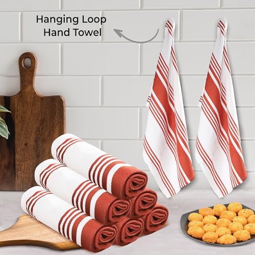 Urban Villa Kitchen Towels Cotton Dish Towels 20”x30” Rust White - Image 4